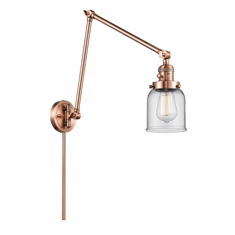 Bell Swing Arm shown in the Antique Copper finish with a Clear shade