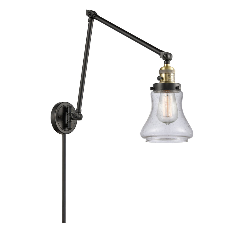 Bellmont Swing Arm shown in the Black Antique Brass finish with a Seedy shade