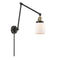 Bell Swing Arm shown in the Black Antique Brass finish with a Matte White shade