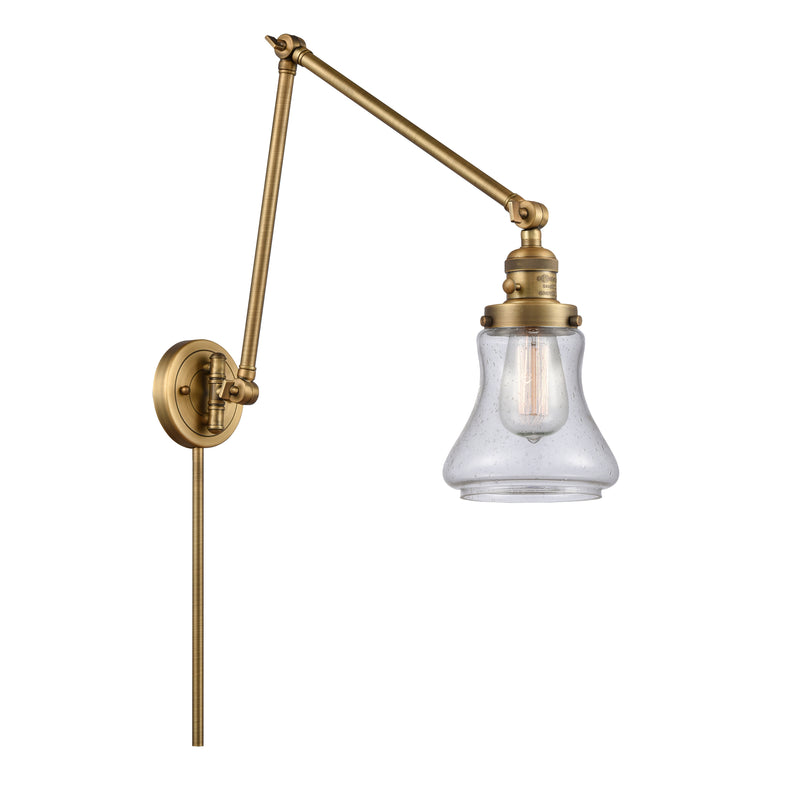 Bellmont Swing Arm shown in the Brushed Brass finish with a Seedy shade