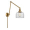 Bell Swing Arm shown in the Brushed Brass finish with a Clear shade