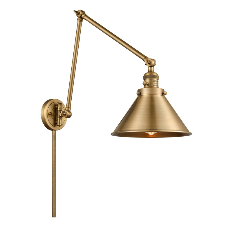 Briarcliff Swing Arm shown in the Brushed Brass finish with a Brushed Brass shade