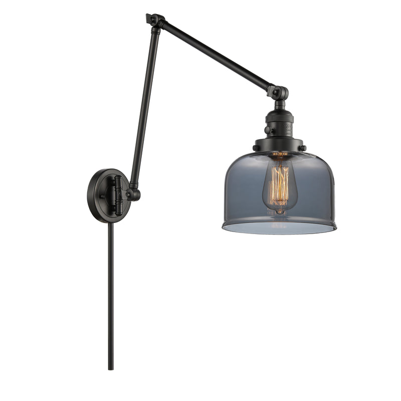 Bell Swing Arm shown in the Matte Black finish with a Plated Smoke shade