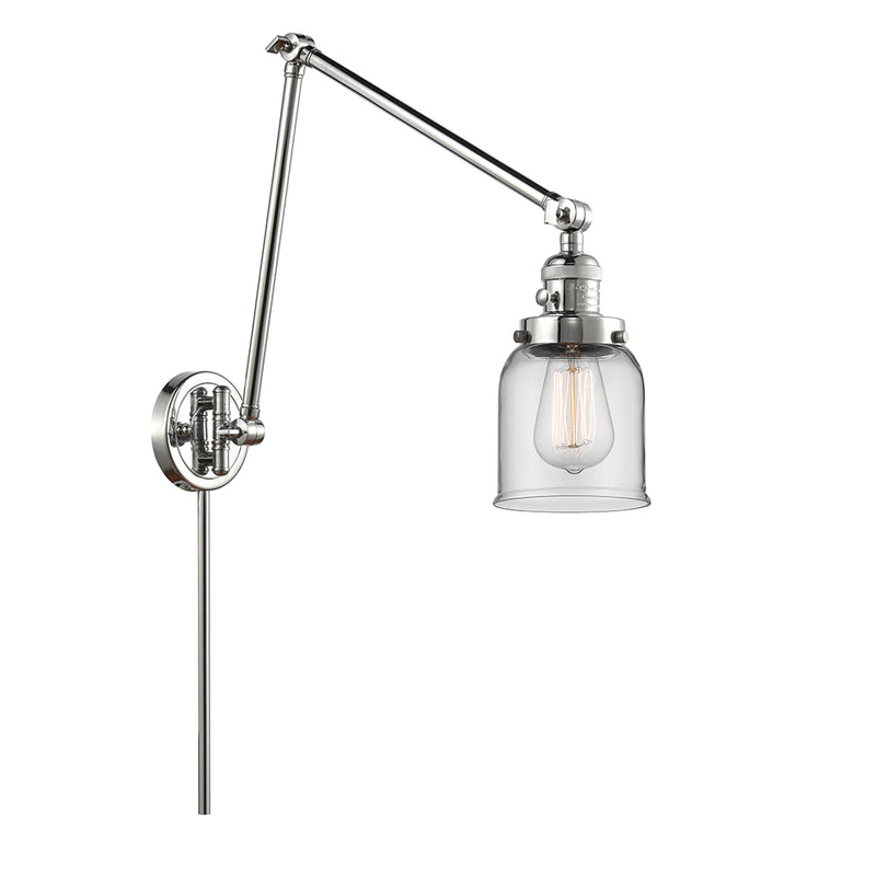 Bell Swing Arm shown in the Polished Chrome finish with a Clear shade