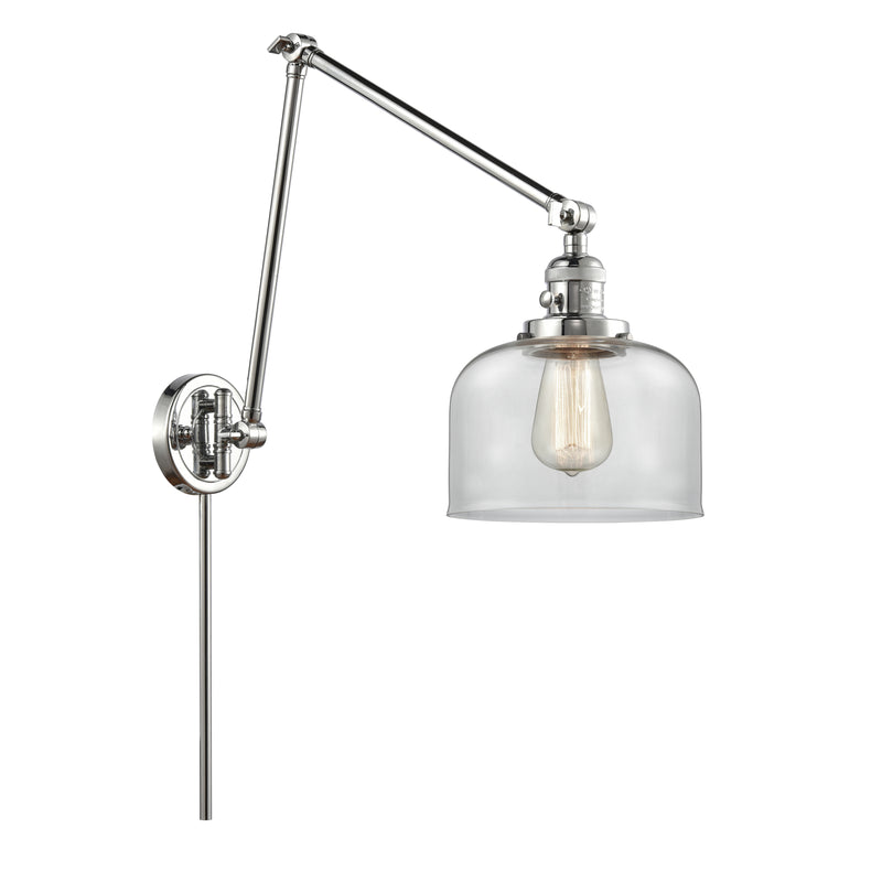 Bell Swing Arm shown in the Polished Chrome finish with a Clear shade