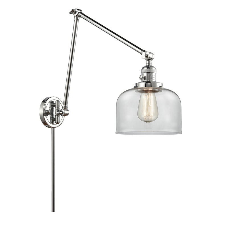 Bell Swing Arm shown in the Polished Chrome finish with a Clear shade