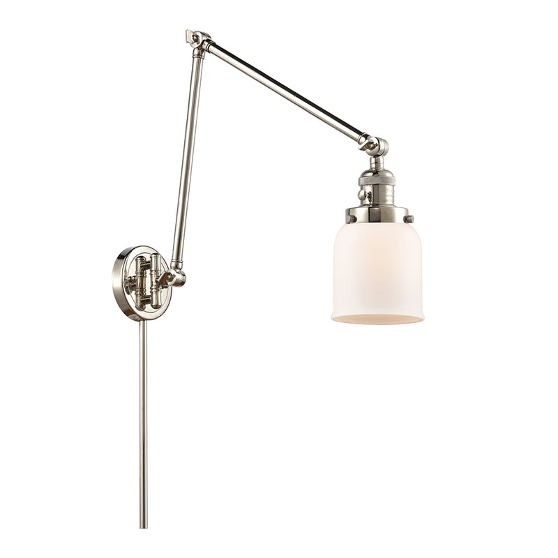 Bell Swing Arm shown in the Polished Nickel finish with a Matte White shade