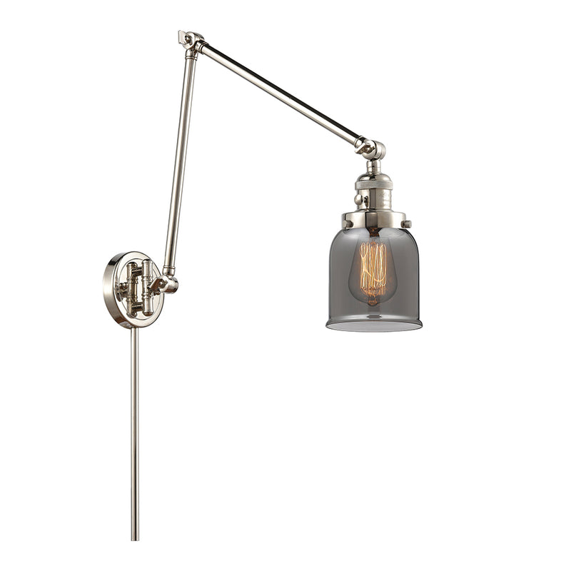 Bell Swing Arm shown in the Polished Nickel finish with a Plated Smoke shade