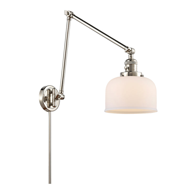 Bell Swing Arm shown in the Polished Nickel finish with a Matte White shade