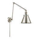 Appalachian Swing Arm shown in the Polished Nickel finish with a Polished Nickel shade