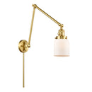 Bell Swing Arm shown in the Satin Gold finish with a Matte White shade