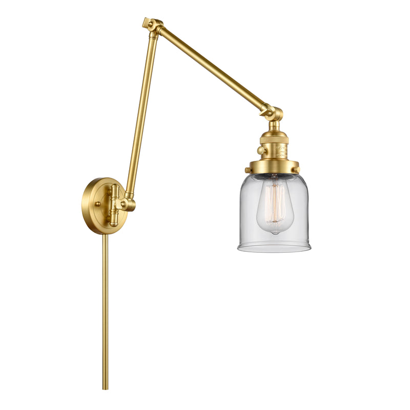 Bell Swing Arm shown in the Satin Gold finish with a Clear shade