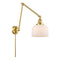 Bell Swing Arm shown in the Satin Gold finish with a Matte White shade