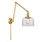 Bell Swing Arm shown in the Satin Gold finish with a Clear shade