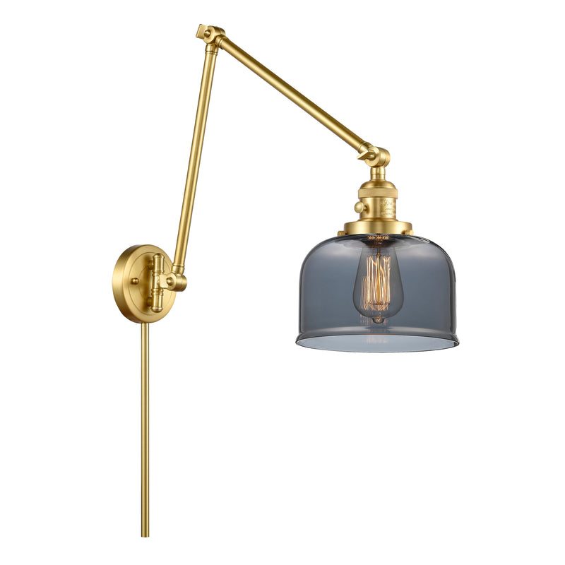 Bell Swing Arm shown in the Satin Gold finish with a Plated Smoke shade