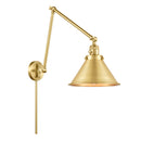 Briarcliff Swing Arm shown in the Satin Gold finish with a Satin Gold shade