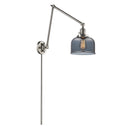 Bell Swing Arm shown in the Brushed Satin Nickel finish with a Plated Smoke shade