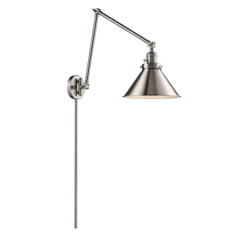 Briarcliff Swing Arm shown in the Brushed Satin Nickel finish with a Brushed Satin Nickel shade