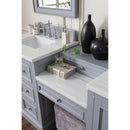 James Martin De Soto 82" Double Vanity Set Silver Gray with Makeup Table 3 cm Arctic Fall Solid Surface Top 825-V82-SL-DU-AF