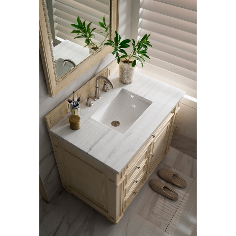 James Martin Bristol 36" Single Vanity Vintage Vanilla with 3 cm Arctic Fall Solid Surface Top 157-V36-VV-3AF