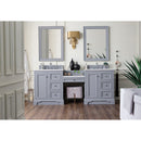 James Martin De Soto 82" Double Vanity Set Silver Gray with Makeup Table 3 cm Arctic Fall Solid Surface Top 825-V82-SL-DU-AF