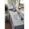 James Martin De Soto 118" Double Vanity Set Silver Gray with Makeup Table 3 cm Carrara Marble Top 825-V118-SL-DU-CAR