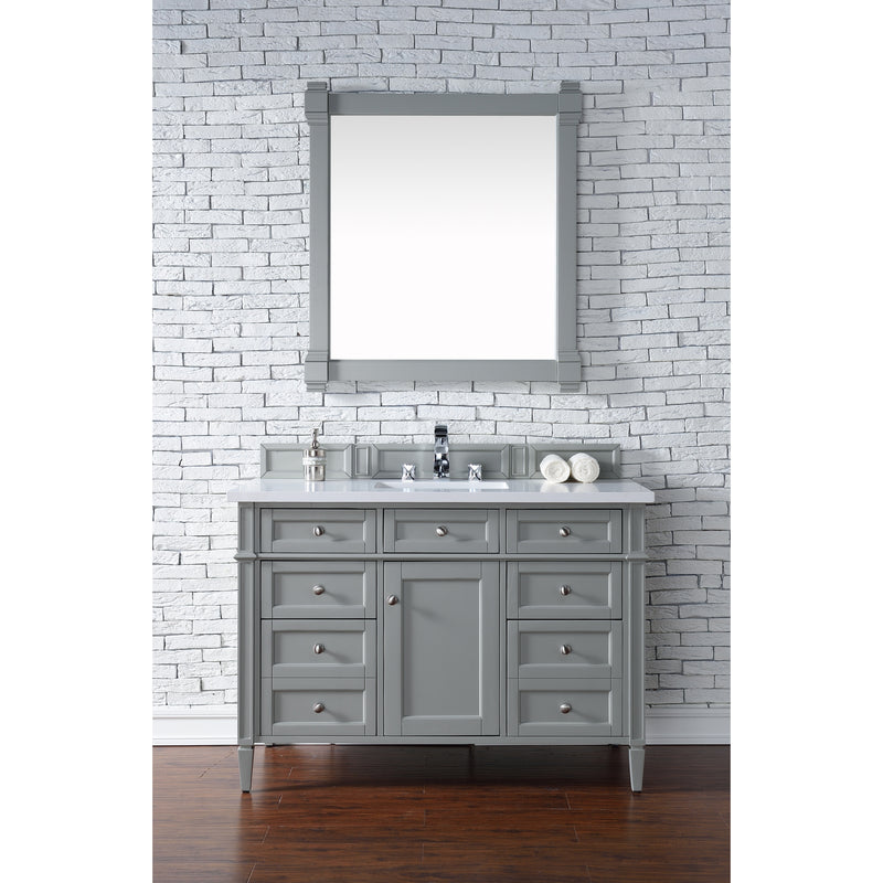 James Martin Brittany 48" Urban Gray Single Vanity with 3 cm Classic White Quartz Top 650-V48-UGR-3CLW