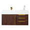 James Martin Mercer Island 36" Single Vanity Coffee Oak Radiant Gold with Glossy White Composite Top 389-V36-CFO-G-GW