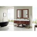 James Martin Columbia 72" Double Vanity Coffee Oak with Glossy White Composite Top 388-V72D-CFO-BN-GW