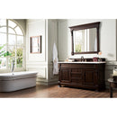 James Martin Brookfield 60" Burnished Mahogany Single Vanity with 3 cm Carrara Marble Top 147-114-5361-3CAR