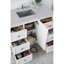 James Martin Copper Cove Encore 48" Single Vanity Bright White with 3 cm Eternal Jasmine Pearl Quartz Top 301-V48-BW-3EJP