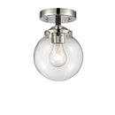 Beacon Semi-Flush Mount shown in the Black Polished Nickel finish with a Clear shade