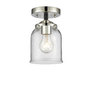 Bell Semi-Flush Mount shown in the Black Polished Nickel finish with a Clear shade