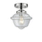 Oxford Semi-Flush Mount shown in the Black Polished Nickel finish with a Clear shade