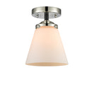 Cone Semi-Flush Mount shown in the Black Polished Nickel finish with a Matte White shade