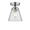 Cone Semi-Flush Mount shown in the Black Polished Nickel finish with a Clear shade