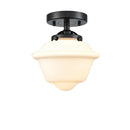 Oxford Semi-Flush Mount shown in the Oil Rubbed Bronze finish with a Matte White shade