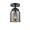 Bell Semi-Flush Mount shown in the Oil Rubbed Bronze finish with a Plated Smoke shade