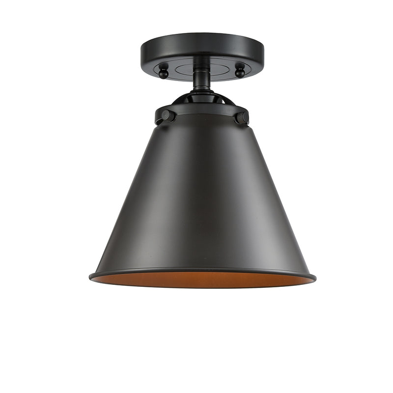 Appalachian Semi-Flush Mount shown in the Oil Rubbed Bronze finish with a Oil Rubbed Bronze shade