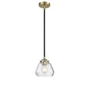 Fulton Mini Pendant shown in the Black Antique Brass finish with a Clear shade