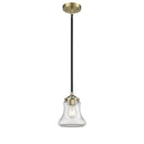 Bellmont Mini Pendant shown in the Black Antique Brass finish with a Clear shade