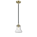 Bellmont Mini Pendant shown in the Black Antique Brass finish with a Seedy shade