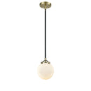 Beacon Mini Pendant shown in the Black Antique Brass finish with a Matte White shade