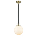 Beacon Mini Pendant shown in the Black Antique Brass finish with a Matte White shade