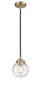 Innovations Lighting Beacon 1-80 watt 6 inch Black Antique Brass Mini Pendant with Clear glass and Solid Brass Hang Straight Swivel 2841SBABG2026