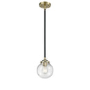 Beacon Mini Pendant shown in the Black Antique Brass finish with a Clear shade