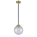 Beacon Mini Pendant shown in the Black Antique Brass finish with a Clear shade