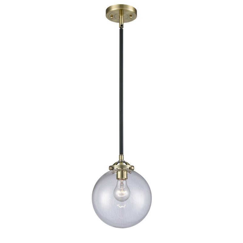 Beacon Mini Pendant shown in the Black Antique Brass finish with a Clear shade