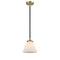 Cone Mini Pendant shown in the Black Antique Brass finish with a Matte White shade