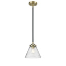 Cone Mini Pendant shown in the Black Antique Brass finish with a Seedy shade